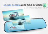 E-ACE Full HD 1080P Car Dvr Camera Mirror With Dual Lens Video Recorder Dvrs Rearview Cameras 10 Led Light Night Vision Dash Cam