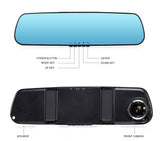 E-ACE Full HD 1080P Car Dvr Camera Mirror With Dual Lens Video Recorder Dvrs Rearview Cameras 10 Led Light Night Vision Dash Cam