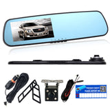 E-ACE Full HD 1080P Car Dvr Camera Mirror With Dual Lens Video Recorder Dvrs Rearview Cameras 10 Led Light Night Vision Dash Cam
